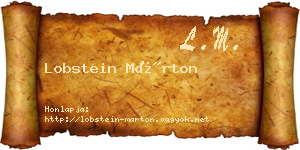 Lobstein Márton névjegykártya